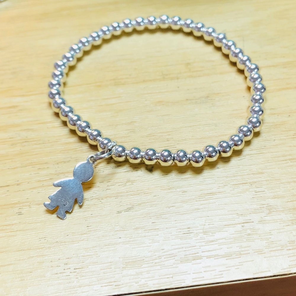 925 Silver Little Boy Hematite Bracelet